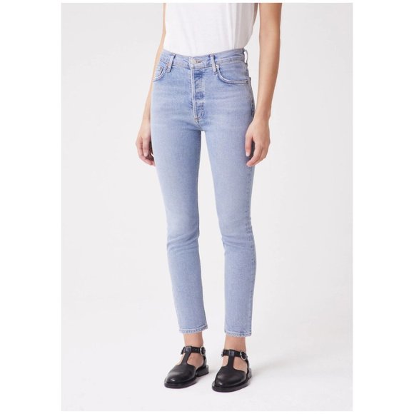 AGOLDE Nico High-Rise Slim Fit Jeans Cliffside sz 26 Women's Stretch Denim - Picture 5 of 16